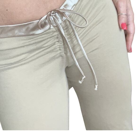 VINTAGE Y2K Wet Seal Scrunch String Lounge Pants Flare Low Rise Satin Small S - Picture 1 of 8